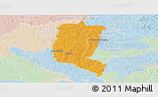 Political Panoramic Map of Itakyry, lighten