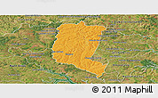 Political Panoramic Map of Itakyry, satellite outside