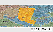 Political Panoramic Map of Itakyry, semi-desaturated