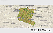 Satellite Panoramic Map of Itakyry, shaded relief outside