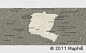 Shaded Relief Panoramic Map of Itakyry, darken