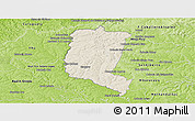 Shaded Relief Panoramic Map of Itakyry, physical outside