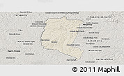 Shaded Relief Panoramic Map of Itakyry, semi-desaturated