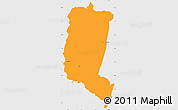 Political Simple Map of Itakyry, single color outside