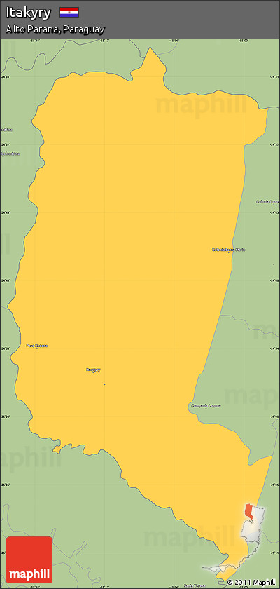 Savanna Style Simple Map of Itakyry