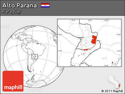 Blank Location Map of Alto Parana