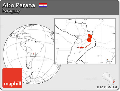 Blank Location Map of Alto Parana