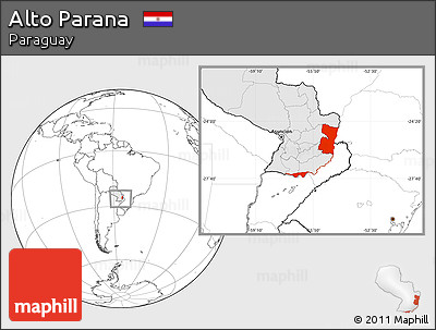 Blank Location Map of Alto Parana, highlighted country