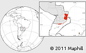 Blank Location Map of Alto Parana, highlighted country