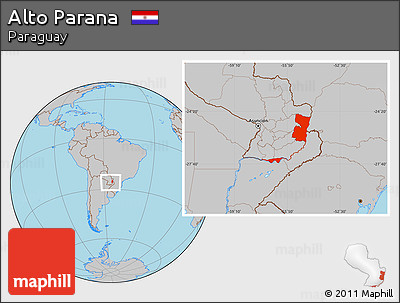 Gray Location Map of Alto Parana