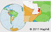 Political Location Map of Alto Parana, highlighted country