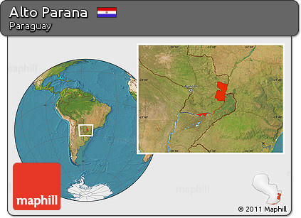 Satellite Location Map of Alto Parana