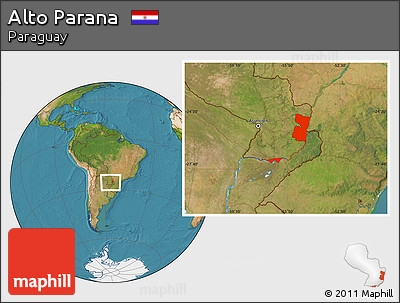 Satellite Location Map of Alto Parana