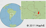 Savanna Style Location Map of Alto Parana, within the entire country