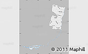 Gray Map of Alto Parana, single color outside