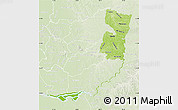 Physical Map of Alto Parana, lighten