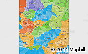 Physical Map of Alto Parana, political shades outside