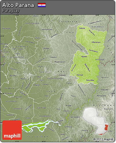 Physical Map of Alto Parana, semi-desaturated