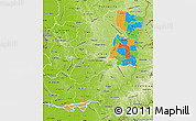 Political Map of Alto Parana, physical outside