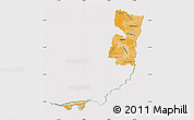 Political Shades Map of Alto Parana, cropped outside