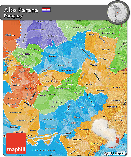 Political Shades Map of Alto Parana