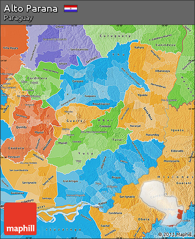 Political Shades Map of Alto Parana