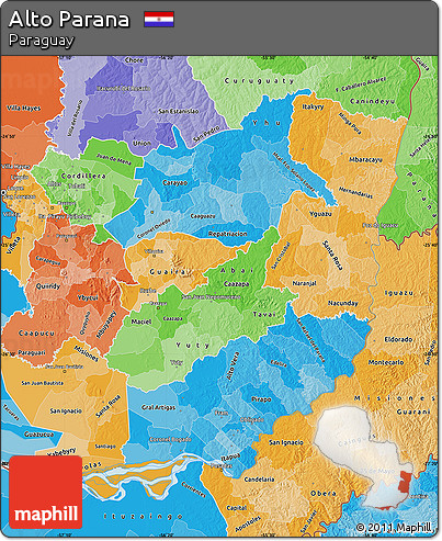 Political Shades Map of Alto Parana