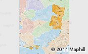 Political Shades Map of Alto Parana, lighten