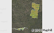 Satellite Map of Alto Parana, darken, semi-desaturated