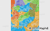 Satellite Map of Alto Parana, political shades outside