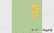 Savanna Style Map of Alto Parana, single color outside