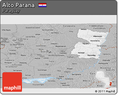 Gray Panoramic Map of Alto Parana