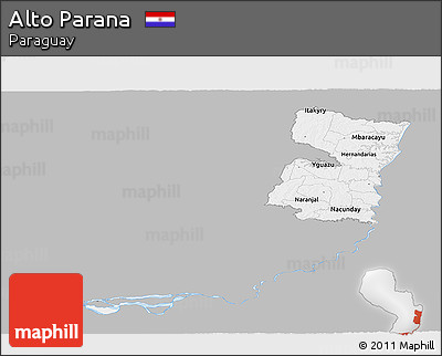 Gray Panoramic Map of Alto Parana, single color outside