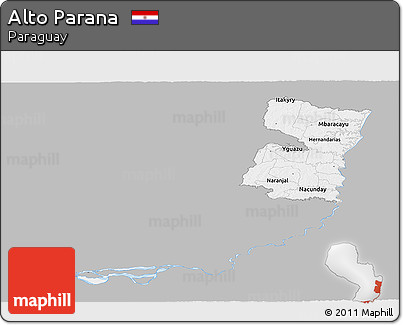 Gray Panoramic Map of Alto Parana, single color outside