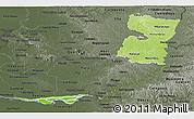 Physical Panoramic Map of Alto Parana, darken, semi-desaturated