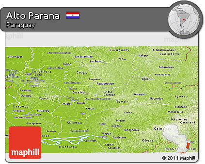 Physical Panoramic Map of Alto Parana