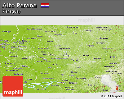 Physical Panoramic Map of Alto Parana