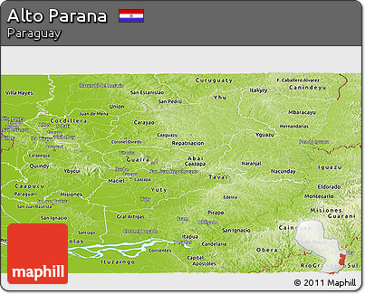 Physical Panoramic Map of Alto Parana