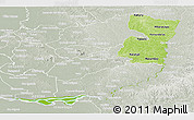 Physical Panoramic Map of Alto Parana, lighten, semi-desaturated