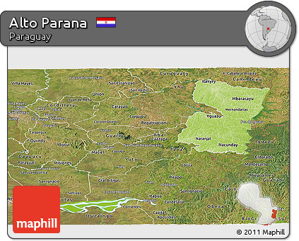 Physical Panoramic Map of Alto Parana, satellite outside