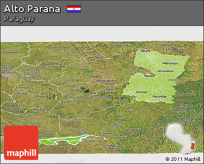 Physical Panoramic Map of Alto Parana, satellite outside