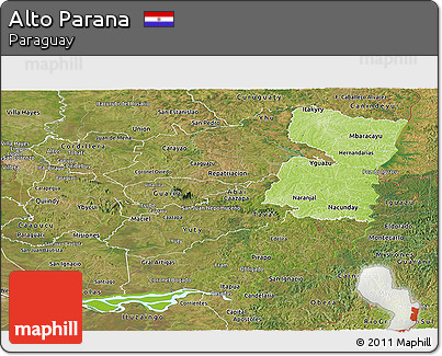 Physical Panoramic Map of Alto Parana, satellite outside