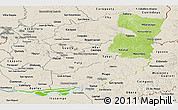 Physical Panoramic Map of Alto Parana, shaded relief outside