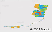 Political Panoramic Map of Alto Parana, cropped outside