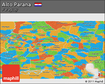 Political Panoramic Map of Alto Parana