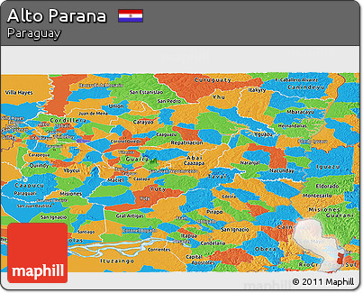 Political Panoramic Map of Alto Parana