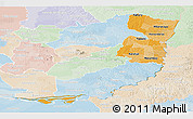 Political Shades Panoramic Map of Alto Parana, lighten