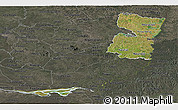 Satellite Panoramic Map of Alto Parana, darken, semi-desaturated