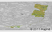 Satellite Panoramic Map of Alto Parana, lighten, desaturated
