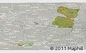 Satellite Panoramic Map of Alto Parana, lighten, semi-desaturated